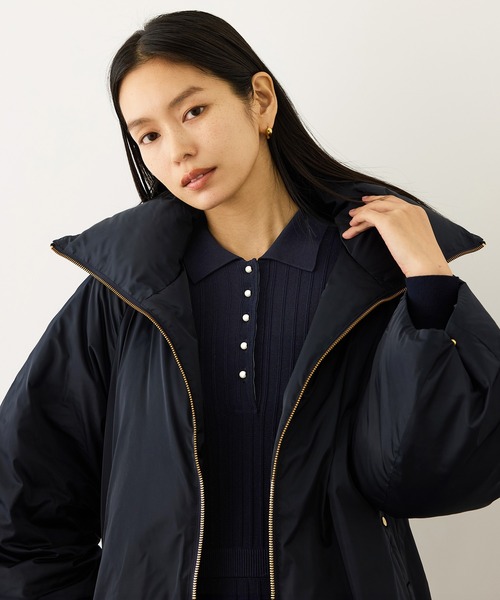 ROPE'（ロペ）の「パールボタンポロニットワンピース/イージーケア（ドレス・レディース・ブラウン系その他/ネイビー・FREE）」の3枚目の写真