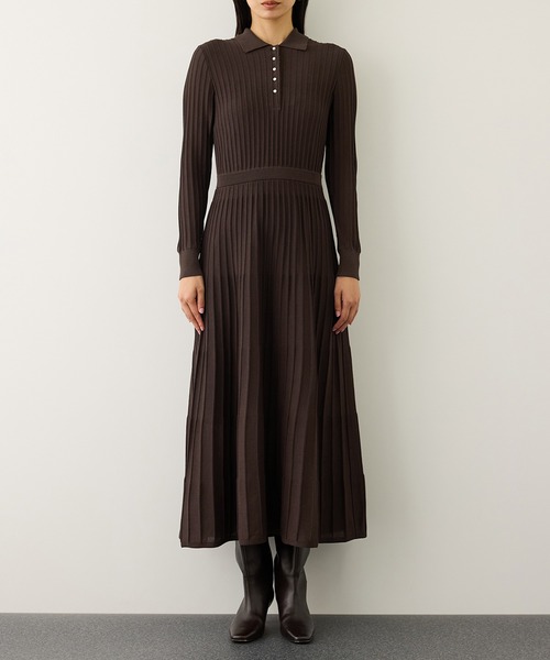 ROPE'（ロペ）の「パールボタンポロニットワンピース/イージーケア（ドレス・レディース・ブラウン系その他/ネイビー・FREE）」の14枚目の写真