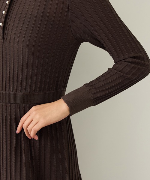 ROPE'（ロペ）の「パールボタンポロニットワンピース/イージーケア（ドレス・レディース・ブラウン系その他/ネイビー・FREE）」の18枚目の写真