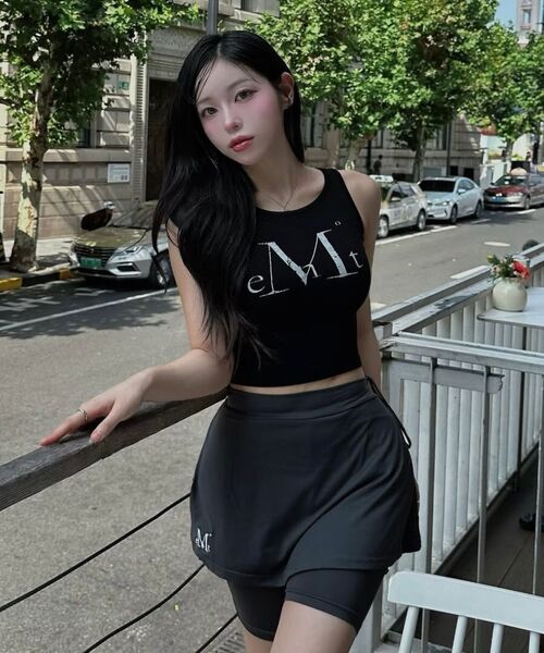 MUCENT(ムセント)の「スヌービツーインワンサイドスリットスカートショーツ (2カラー)(その他パンツ・レディース・ブラック/チャコール・FREE)」の7枚目の写真