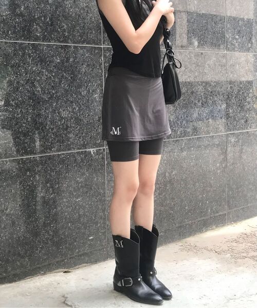 MUCENT(ムセント)の「スヌービツーインワンサイドスリットスカートショーツ (2カラー)(その他パンツ・レディース・ブラック/チャコール・FREE)」の8枚目の写真