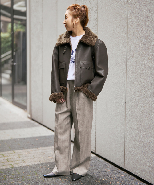 セール】フェイクムートンフライトジャケット（その他アウター