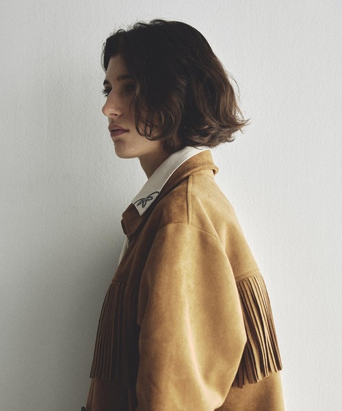 セール】(mag.by c)FAKE SUEDE FRINGE JAKET（その他アウター）｜ROSE