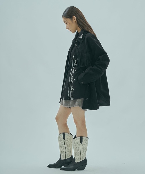 ROSE BUD(ローズバッド)の「(mag.by c)FAKE SUEDE FRINGE JAKET(その他アウター・レディース・ブラウン/ブラック・ONE SIZE)」の7枚目の写真