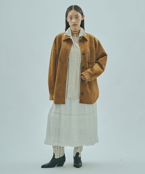 ROSE BUD(ローズバッド)の「(mag.by c)FAKE SUEDE FRINGE JAKET(その他アウター・レディース・ブラウン/ブラック・ONE SIZE)」の9枚目の写真