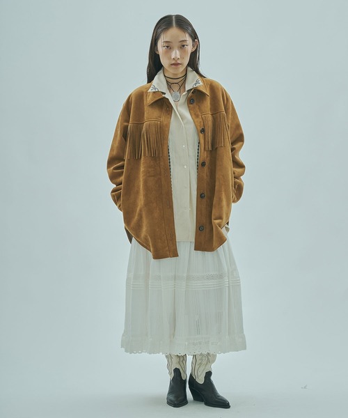 ROSE BUD(ローズバッド)の「(mag.by c)FAKE SUEDE FRINGE JAKET(その他アウター・レディース・ブラウン/ブラック・ONE SIZE)」の10枚目の写真