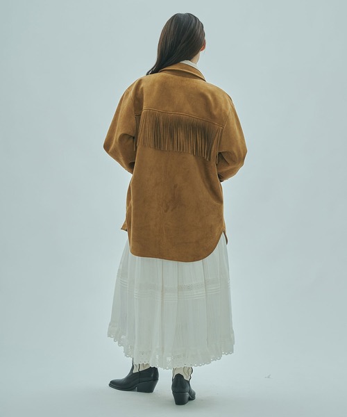 ROSE BUD(ローズバッド)の「(mag.by c)FAKE SUEDE FRINGE JAKET(その他アウター・レディース・ブラウン/ブラック・ONE SIZE)」の12枚目の写真