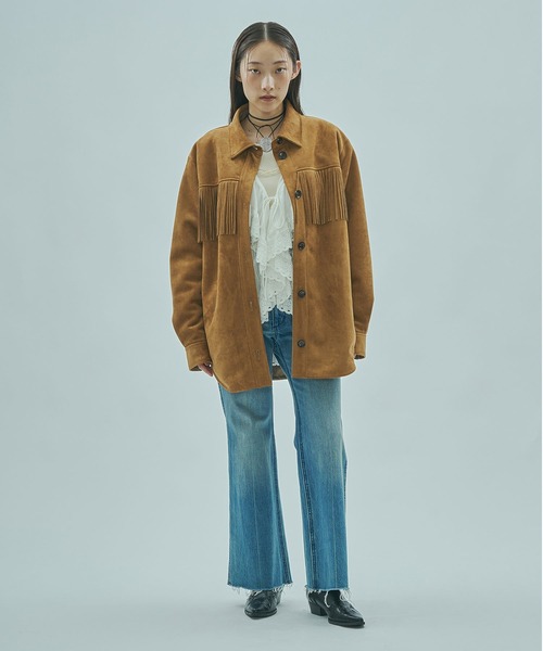 ローズバッド（ROSE BUD）/mag．by c/FAKE SUEDE FRINGE JAKET セール】(mag.by c)FAKE SUEDE FRINGE JAKET（その他アウター）｜ROSE