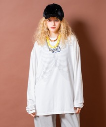 a.p.o.v.（エーピーオービー）の「a.p.o.v. モザイクドットボーンプリントオーバーサイズジャージーカットソー（Tシャツ/カットソー）」