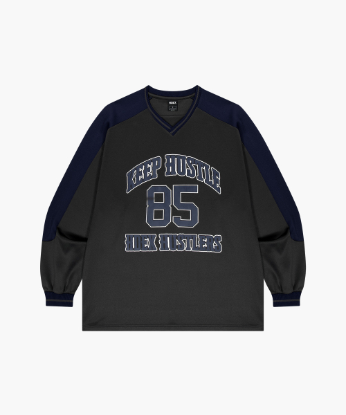 HDEX(エイチデックス)の「カラー ブロック ジャージ ロングスリーブ (チャコール)(Tシャツ/カットソー・メンズ・チャコール・MEDIUM/LARGE/X-LARGE/2XL/3XL)」の2枚目の写真