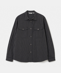 UNIFORM BRIDGE（ユニフォームブリッジ）の「stripe pocket work shirt black（シャツ/ブラウス）」