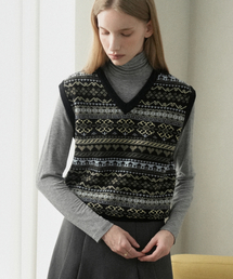 VLETI（ブレッティ）の「Ramswool Jacquard Knit Vest (black)（ベスト）」