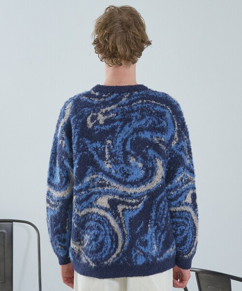ABAHOUSE（アバハウス）の「ループシャギー マーブル グラデーションニット（ニット/セーター・メンズ・グレー/ブラック/ネイビー・46/48）」の22枚目の写真