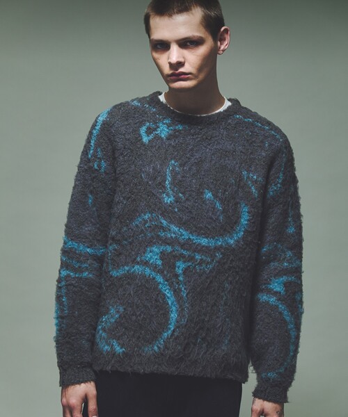 ABAHOUSE（アバハウス）の「ループシャギー マーブル グラデーションニット（ニット/セーター・メンズ・グレー/ブラック/ネイビー・46/48）」の16枚目の写真
