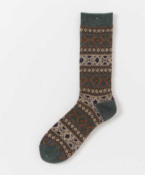 URBAN RESEARCH DOORS(アーバンリサーチドアーズ)の「『別注』Anonymous Ism×DOORS ウールジャガードクルー(ソックス/靴下・メンズ・レッド/グリーン/ネイビー・-)」の4枚目の写真