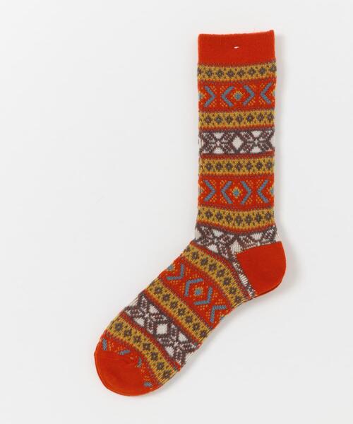 URBAN RESEARCH DOORS(アーバンリサーチドアーズ)の「『別注』Anonymous Ism×DOORS ウールジャガードクルー(ソックス/靴下・メンズ・レッド/グリーン/ネイビー・-)」の6枚目の写真