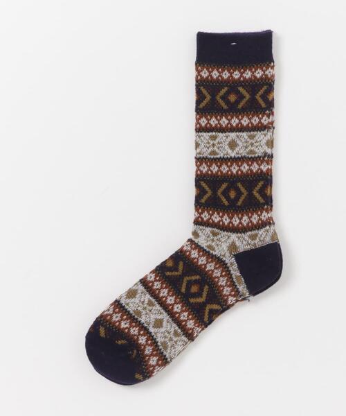 URBAN RESEARCH DOORS(アーバンリサーチドアーズ)の「『別注』Anonymous Ism×DOORS ウールジャガードクルー(ソックス/靴下・メンズ・レッド/グリーン/ネイビー・-)」の8枚目の写真