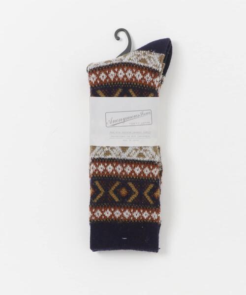 URBAN RESEARCH DOORS(アーバンリサーチドアーズ)の「『別注』Anonymous Ism×DOORS ウールジャガードクルー(ソックス/靴下・メンズ・レッド/グリーン/ネイビー・-)」の10枚目の写真