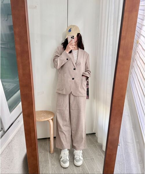 PRAIRIE(KR)（プレーリー）の「[夏] ライクリネンワイドスラックス (ベージュ)（スラックス・メンズ・その他・SMALL/MEDIUM/LARGE）」の2枚目の写真