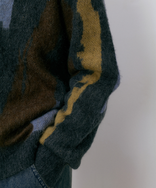 ENDOOR(エンドア)の「Blend knit cardigan (charcoal)(カーディガン/ボレロ・メンズ・サックスブルー・1/2)」の4枚目の写真