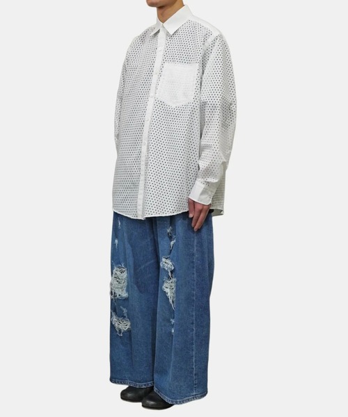 I'm here:(アイムヒアー)の「【i'm here:】 PUNCHING : L/S SHIRTS(シャツ/ブラウス・メンズ・ホワイト・SMALL)」の5枚目の写真