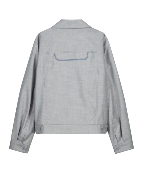 UNGIMMICK（アンジミック）の「CROPPED PANEL TWILL JACKET (GRAYISH BLUE)（その他アウター・メンズ・その他・MEDIUM/LARGE）」の2枚目の写真
