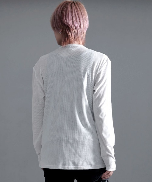 Bernings Sho(バーニングショー)の「『Bernings Sho/バーニングショー』BGベロアテレコドレープ長袖Tシャツ(Tシャツ/カットソー・メンズ・ブラック/ホワイト・XL/L/M)」の3枚目の写真