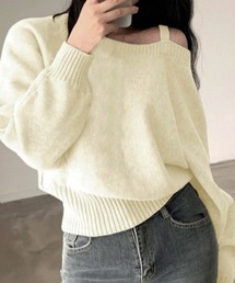 セール】ニット/セーター（ホワイト/白色系・オフショルダー