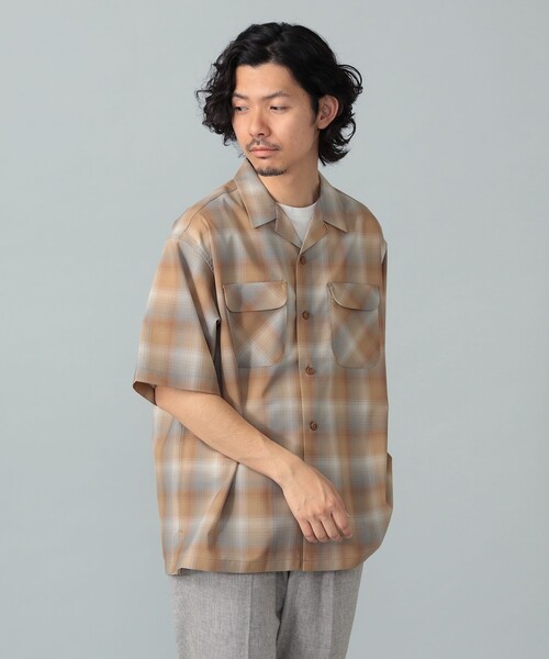 PENDLETON(ペンドルトン)の「PENDLETON / ポリエステルウール チェック柄 オープンカラー ショートスリーブシャツ(シャツ/ブラウス・メンズ・ブルー/ブラウン系その他4・MEDIUM/LARGE/SMALL)」の6枚目の写真