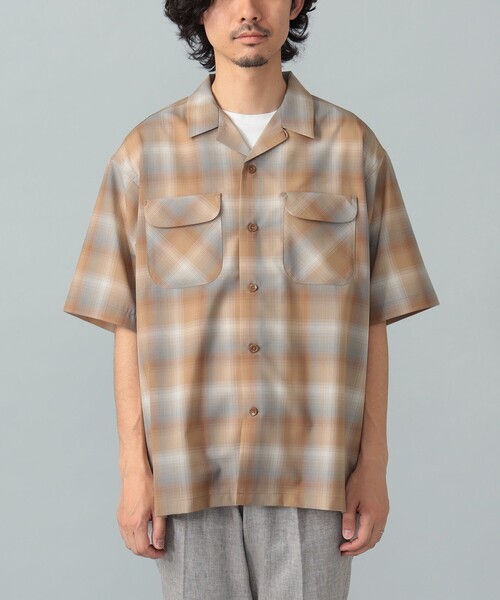 PENDLETON(ペンドルトン)の「PENDLETON / ポリエステルウール チェック柄 オープンカラー ショートスリーブシャツ(シャツ/ブラウス・メンズ・ブルー/ブラウン系その他4・MEDIUM/LARGE/SMALL)」の10枚目の写真