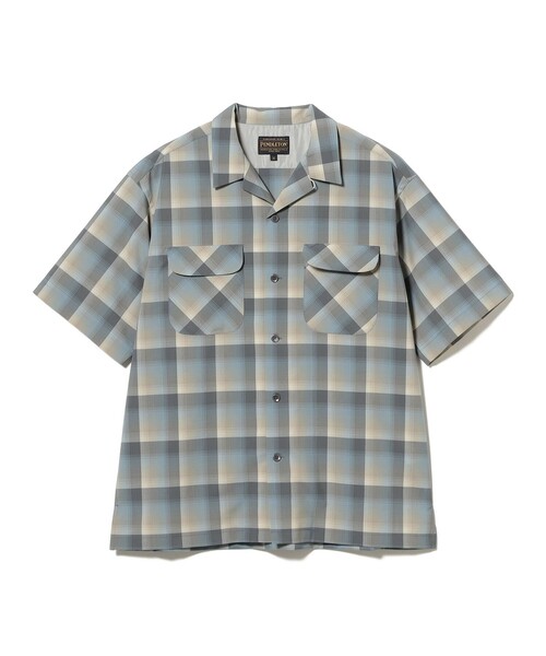 PENDLETON(ペンドルトン)の「PENDLETON / ポリエステルウール チェック柄 オープンカラー ショートスリーブシャツ(シャツ/ブラウス・メンズ・ブルー/ブラウン系その他4・MEDIUM/LARGE/SMALL)」の13枚目の写真