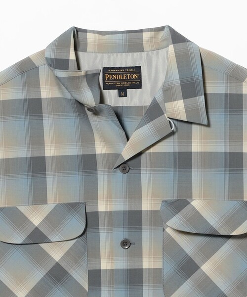 PENDLETON(ペンドルトン)の「PENDLETON / ポリエステルウール チェック柄 オープンカラー ショートスリーブシャツ(シャツ/ブラウス・メンズ・ブルー/ブラウン系その他4・MEDIUM/LARGE/SMALL)」の14枚目の写真