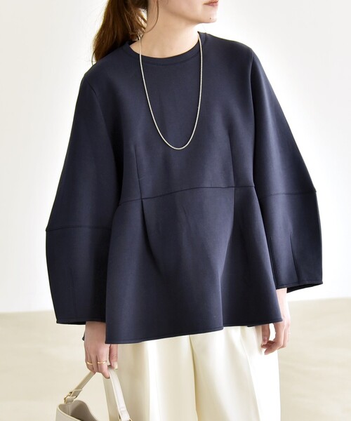 quaranciel:〈洗濯機可能〉ポンチ ペプラム スウェット プルオーバー