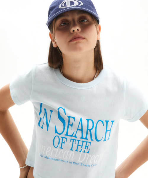 DISCHORDSOUND（ディスコードサウンド）の「アメリカンドリーム クロップTシャツ [スカイブルー]（Tシャツ/カットソー・レディース・その他・SMALL）」の3枚目の写真