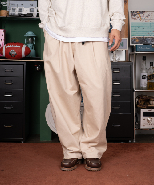 Wide Balloon Chino Pants Beige