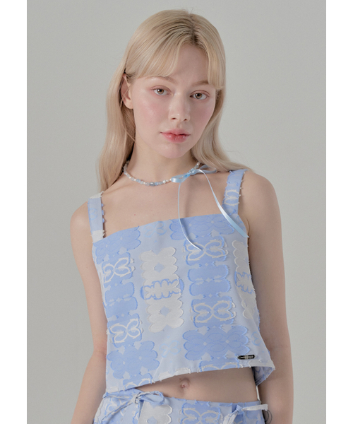 FREEANG(フリアン)の「Jacquard bustier top - blue(Tシャツ/カットソー・レディース・その他・FREE)」の1枚目の写真
