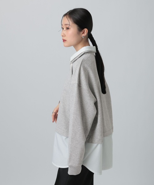 LEPSIM（レプシィム）の「シャツレイヤード風プルオーバー　613155（Tシャツ/カットソー・レディース・グレー/ネイビー・FREE）」の5枚目の写真