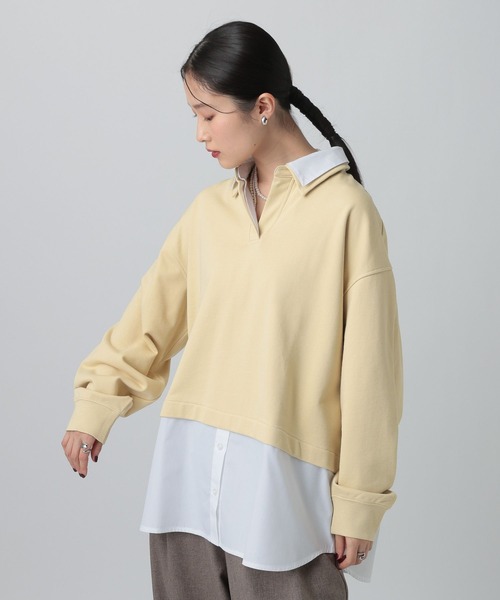 LEPSIM（レプシィム）の「シャツレイヤード風プルオーバー　613155（Tシャツ/カットソー・レディース・グレー/ネイビー・FREE）」の11枚目の写真