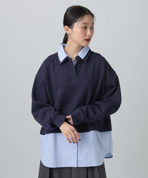 LEPSIM（レプシィム）の「シャツレイヤード風プルオーバー　613155（Tシャツ/カットソー・レディース・グレー/ネイビー・FREE）」の15枚目の写真