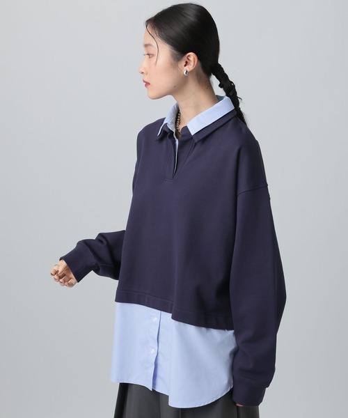 LEPSIM（レプシィム）の「シャツレイヤード風プルオーバー　613155（Tシャツ/カットソー・レディース・グレー/ネイビー・FREE）」の16枚目の写真