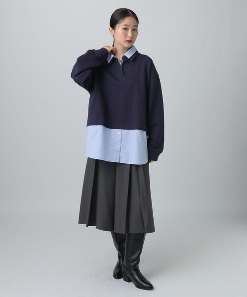 LEPSIM（レプシィム）の「シャツレイヤード風プルオーバー　613155（Tシャツ/カットソー・レディース・グレー/ネイビー・FREE）」の18枚目の写真