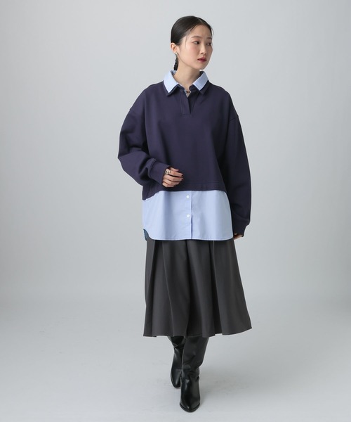 LEPSIM（レプシィム）の「シャツレイヤード風プルオーバー　613155（Tシャツ/カットソー・レディース・グレー/ネイビー・FREE）」の19枚目の写真