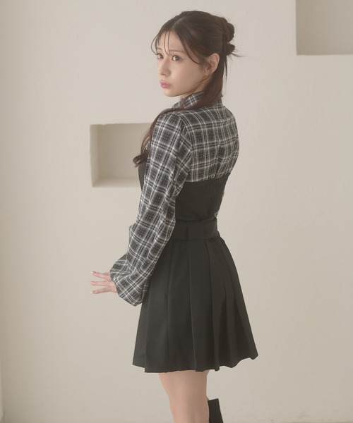 Ambre Neige（アンブルネージュ）の「plaid pattern shirt docking pleats mini dress / チェックシャツドッキングプリーツミニワンピース（ワンピース・レディース・ブラウン系その他/ブラック系その他・FREE）」の20枚目の写真