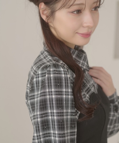 Ambre Neige（アンブルネージュ）の「plaid pattern shirt docking pleats mini dress / チェックシャツドッキングプリーツミニワンピース（ワンピース・レディース・ブラウン系その他/ブラック系その他・FREE）」の22枚目の写真