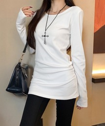 ロングTシャツ 重ね着フィットカットソー