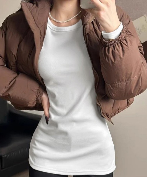 Miniministore(ミニミニストア)の「ロングTシャツ 重ね着フィットカットソー(Tシャツ/カットソー・レディース・グレー系1/グレー系2/ホワイト系1/ホワイト系2/ブラック系1/ブラック系2・FREE)」の15枚目の写真