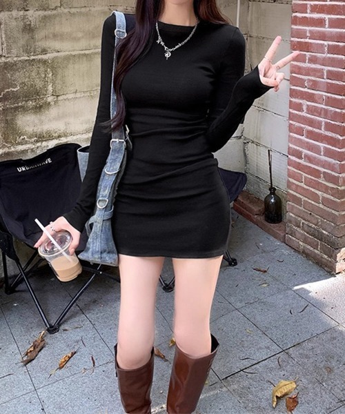 Miniministore(ミニミニストア)の「ロングTシャツ 重ね着フィットカットソー(Tシャツ/カットソー・レディース・グレー系1/グレー系2/ホワイト系1/ホワイト系2/ブラック系1/ブラック系2・FREE)」の18枚目の写真