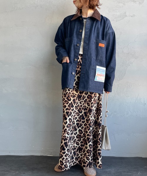 UNIVERSAL OVERALL（ユニバーサルオーバーオール）の「[UNIVERSAL OVERALL/ユニバーサルオーバーオール] 別注 カバーオールジャケット（カバーオール・レディース・ネイビー/キナリ/アニマル・S）」の9枚目の写真