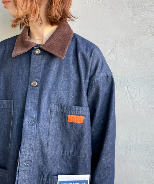 UNIVERSAL OVERALL（ユニバーサルオーバーオール）の「[UNIVERSAL OVERALL/ユニバーサルオーバーオール] 別注 カバーオールジャケット（カバーオール・レディース・ネイビー/キナリ/アニマル・S）」の14枚目の写真