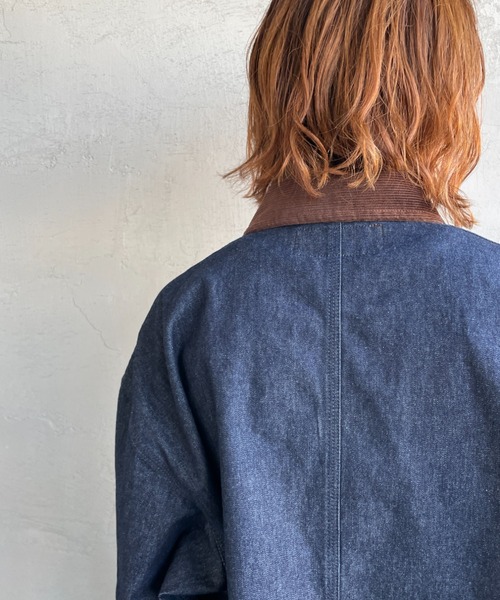 UNIVERSAL OVERALL（ユニバーサルオーバーオール）の「[UNIVERSAL OVERALL/ユニバーサルオーバーオール] 別注 カバーオールジャケット（カバーオール・レディース・ネイビー/キナリ/アニマル・S）」の15枚目の写真